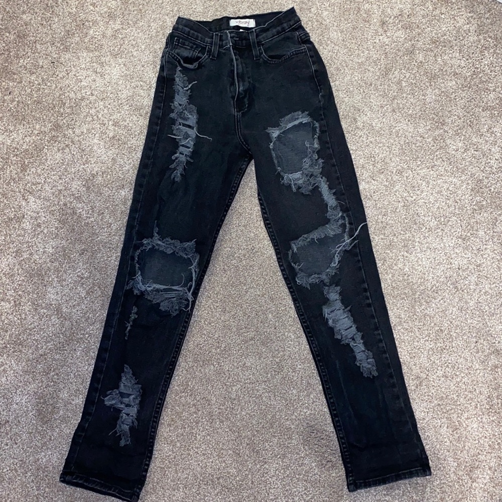 Black ripped jeans